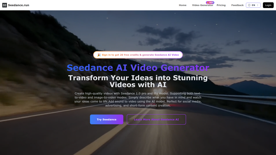 Seedance AI Video Generator Online screenshot