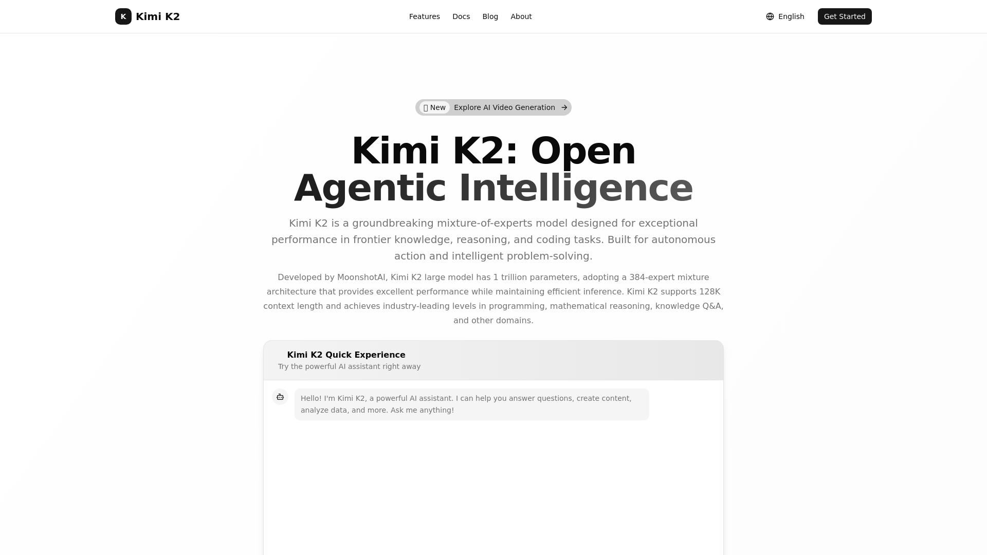 Kimi K2 screenshot