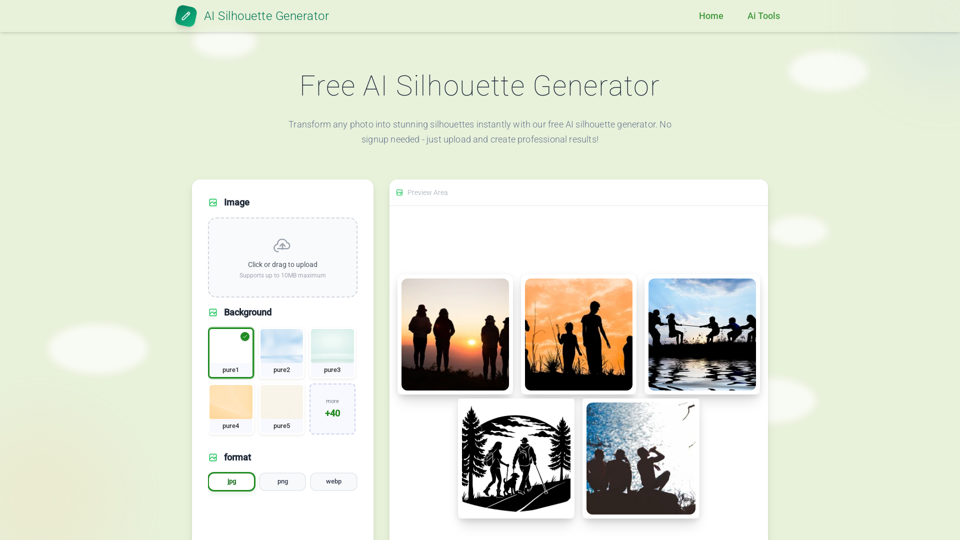 Free AI Silhouette Generator screenshot