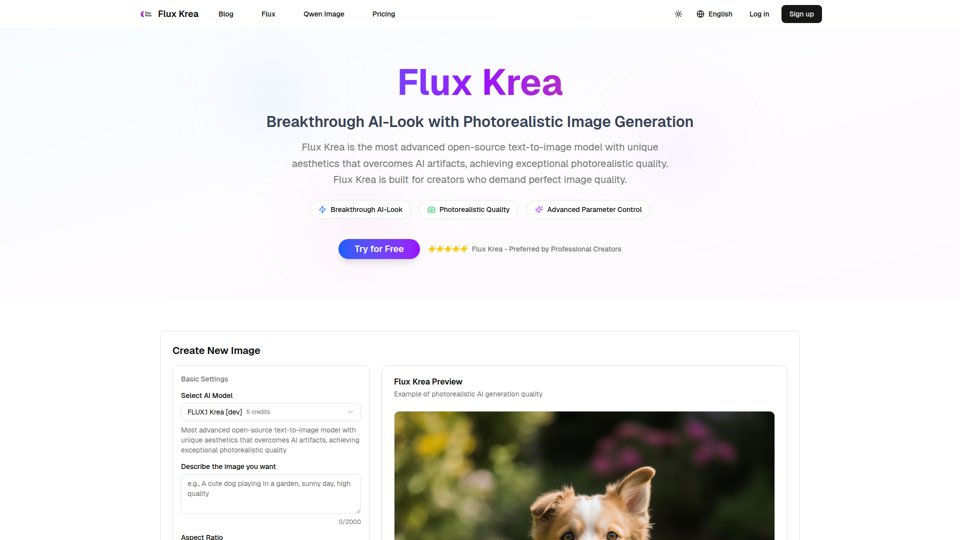 #1 Flux Krea AI 이미지 생성기 screenshot