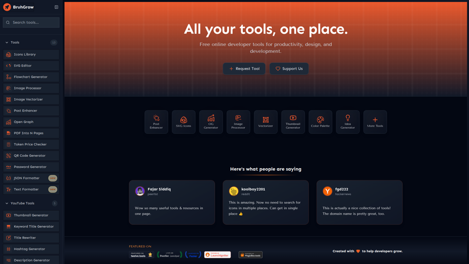 BruhGrow Tools screenshot