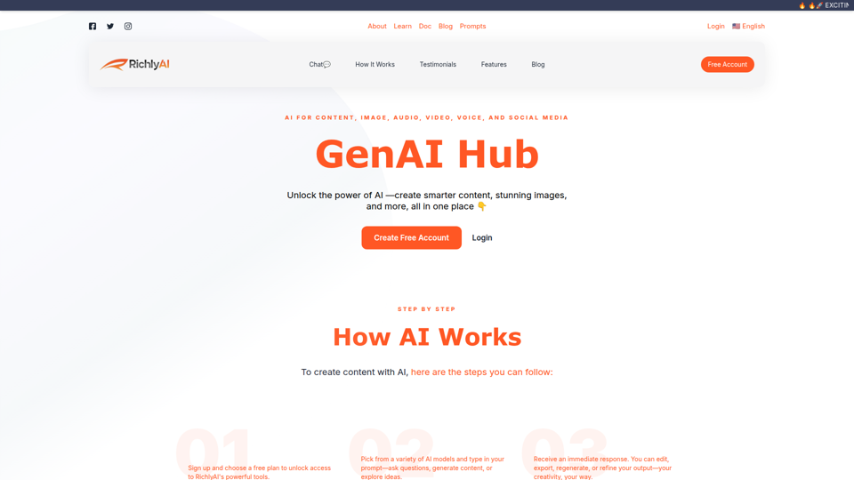 RichlyAI Hub screenshot