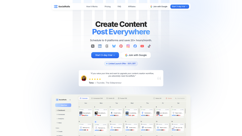 SocialRails screenshot