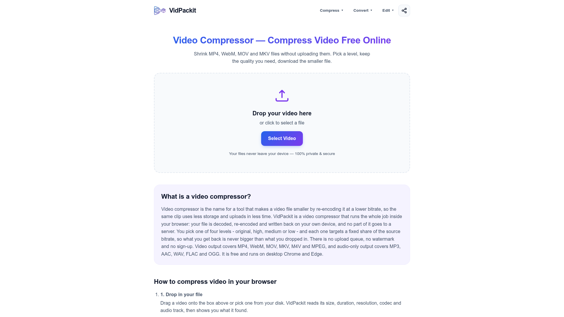 Video Compressor screenshot
