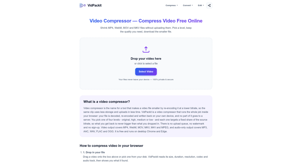 Video Compressor screenshot