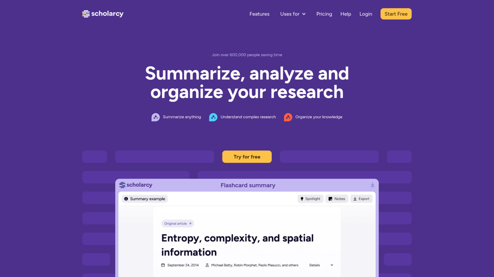 Scholarcy screenshot