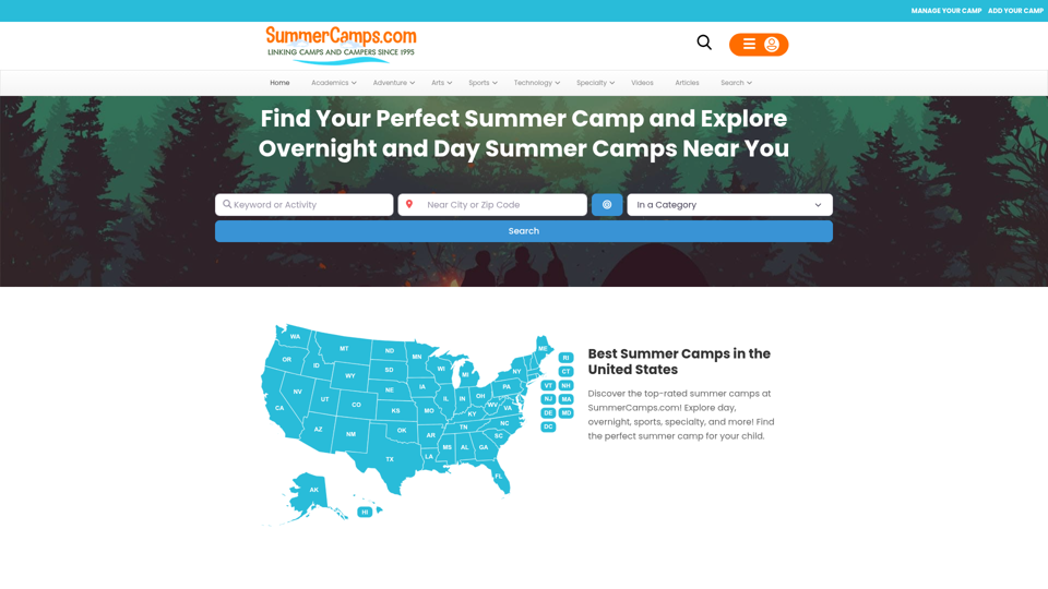 Find Your Perfect Summer Camp 2026 screenshot
