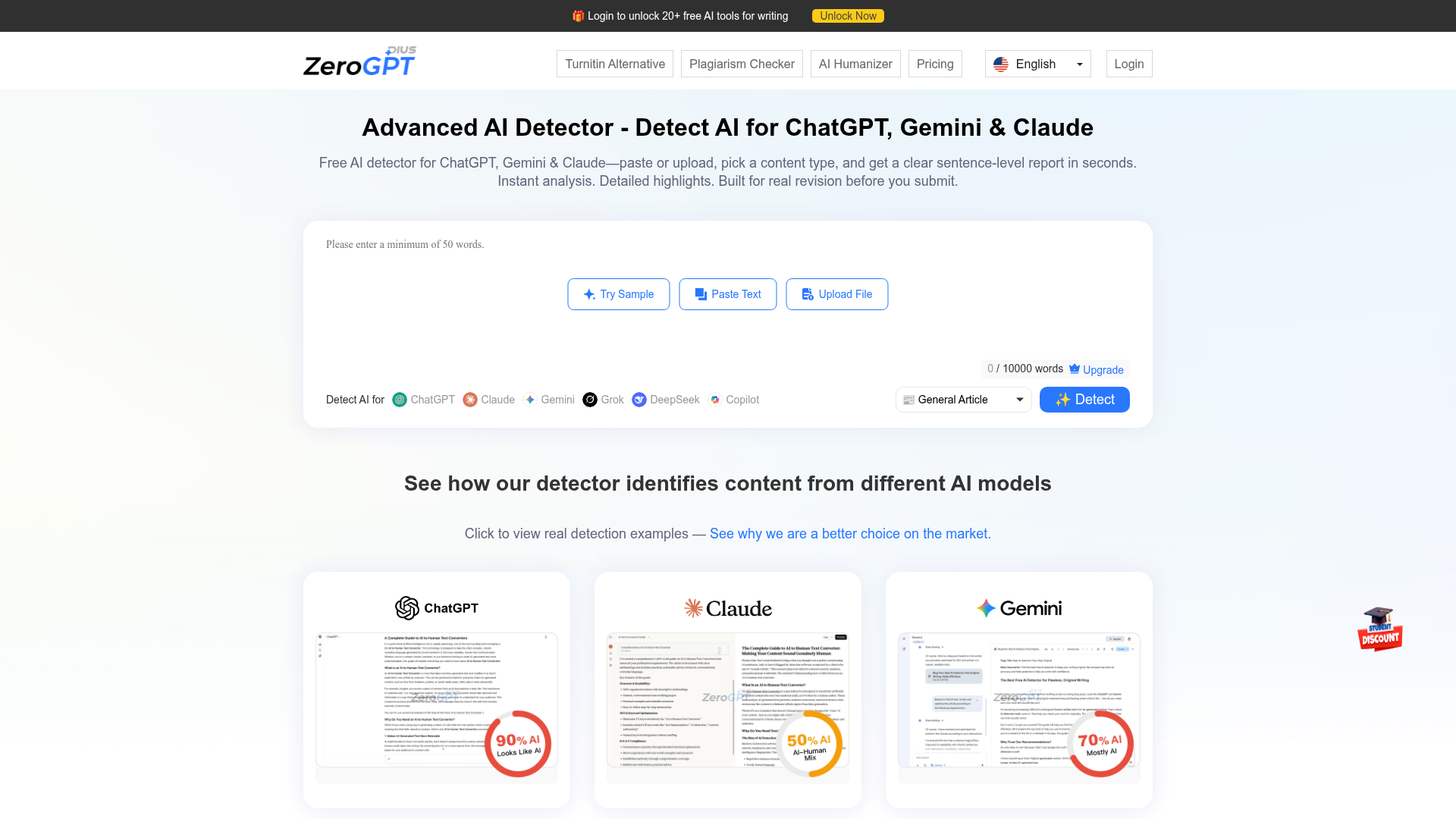 Free AI Detector for ChatGPT, GPT screenshot