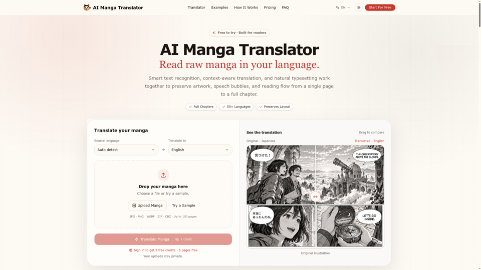 Free AI Manga Translator screenshot