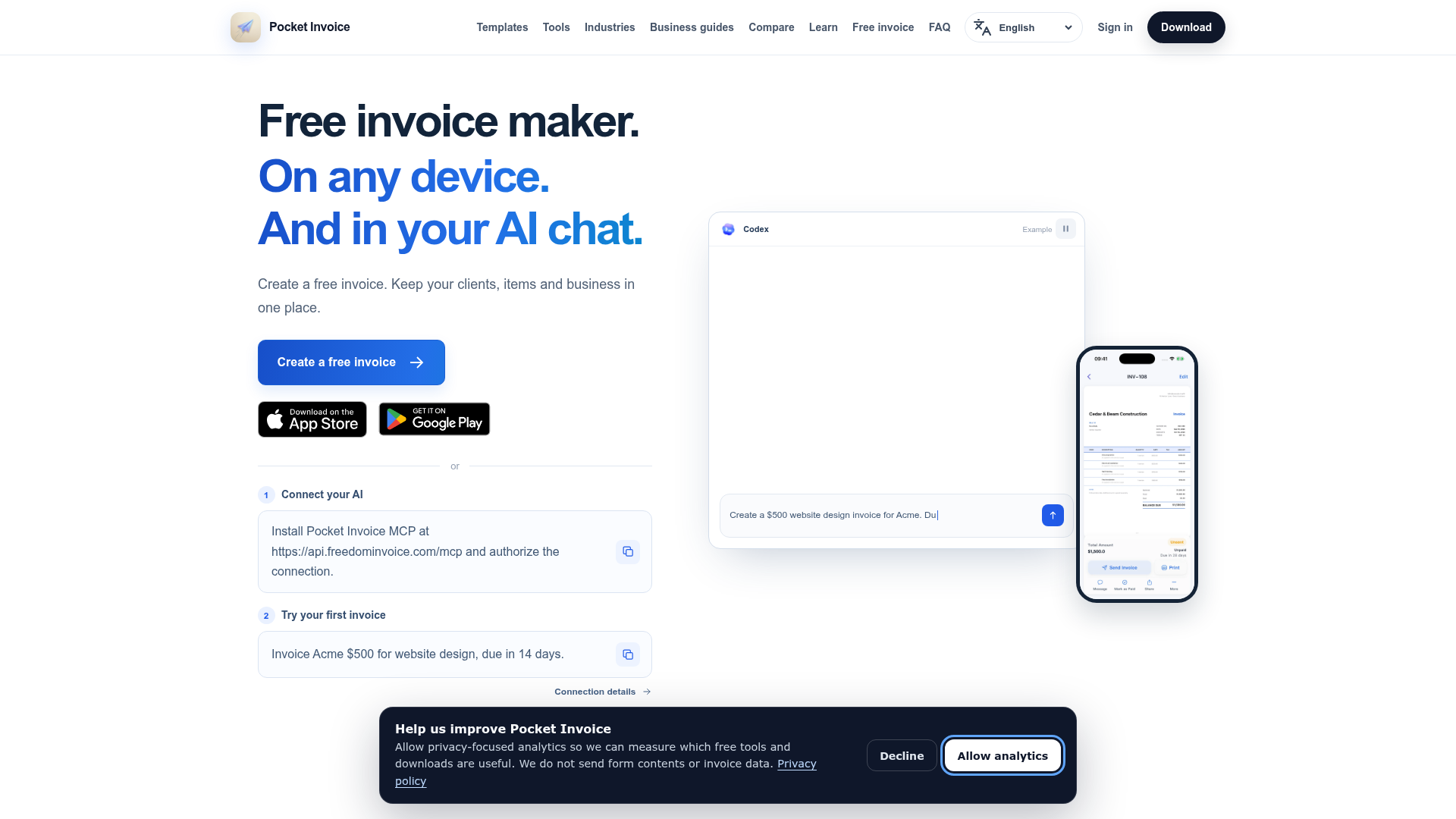 Free Invoice Maker & Invoicing App screenshot