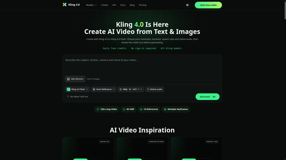 Kling 4.0 AI Video Generator screenshot