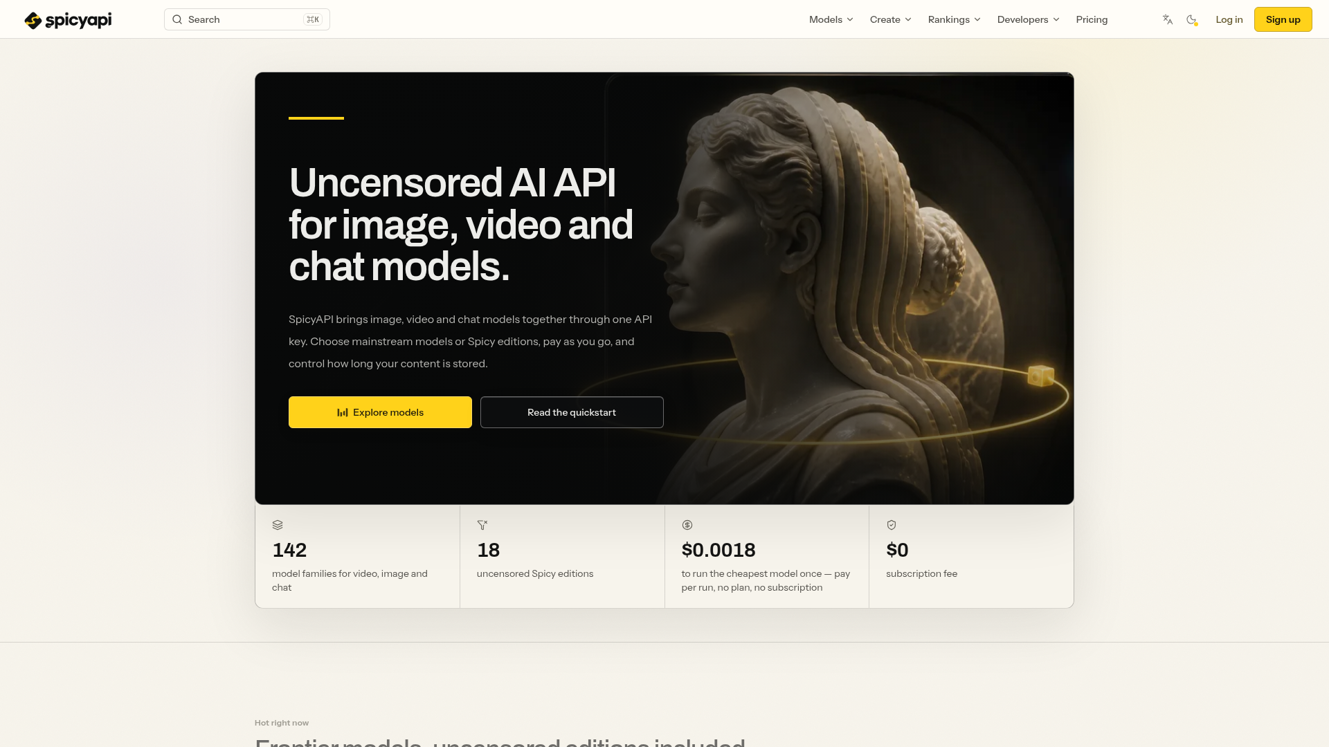 Uncensored AI API for Video & Image Models screenshot
