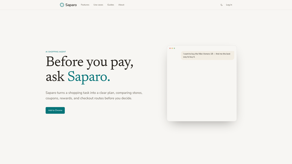 Saparo screenshot