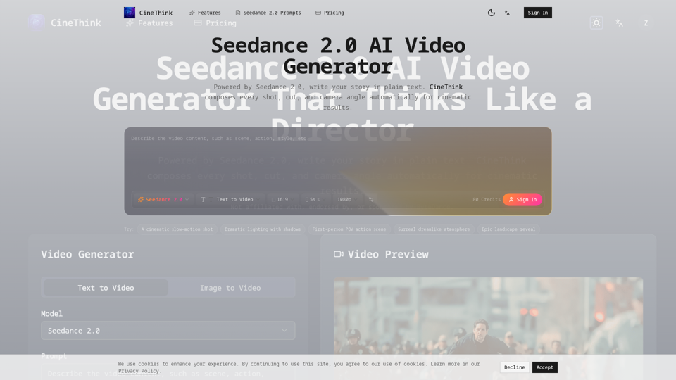 Seedance 2.0 AI Video Generator screenshot