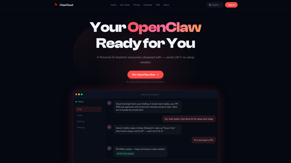 OpenClaw & Clawdbot 云托管 screenshot