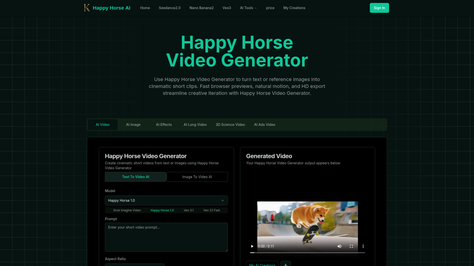 Happy Horse Video Generator screenshot