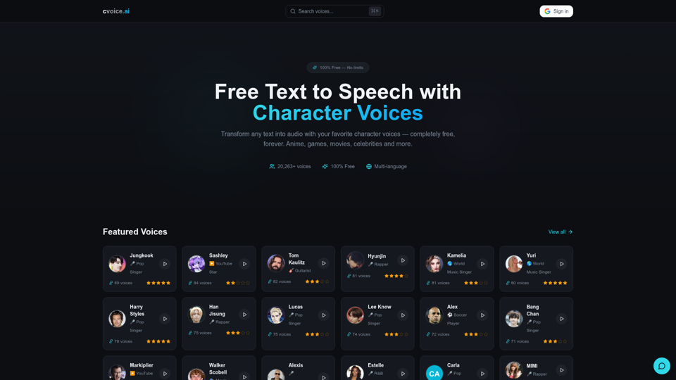 cvoice.ai screenshot