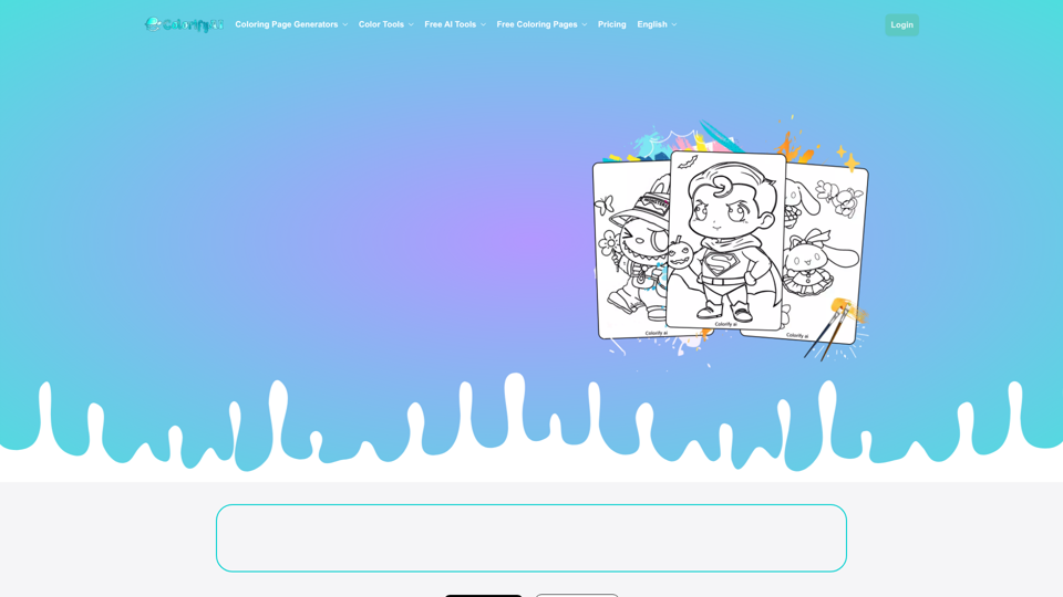 100% Free AI Coloring Page Generator screenshot