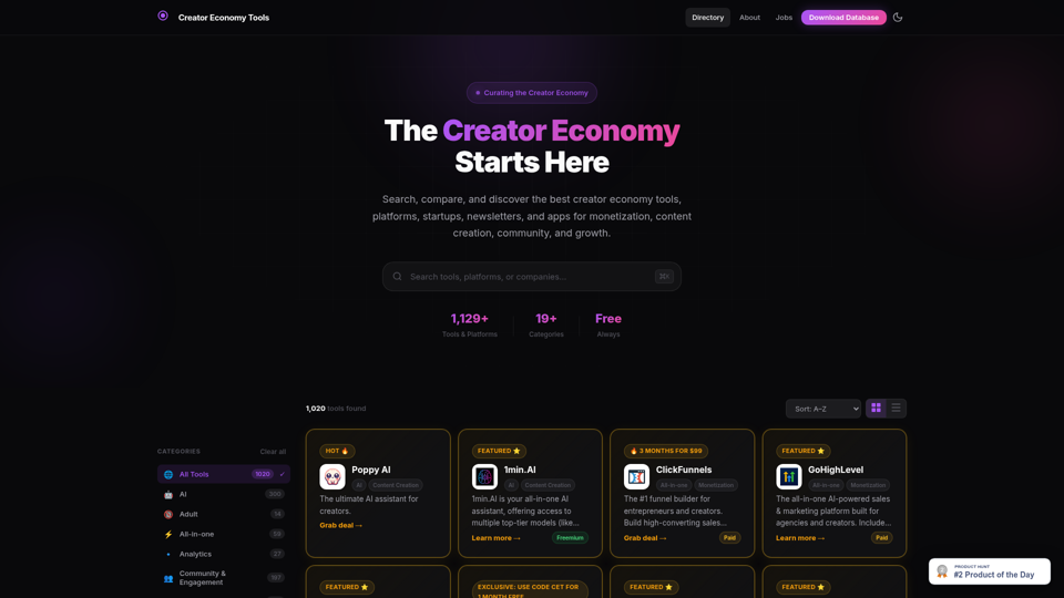 Creator Economy Tools screenshot