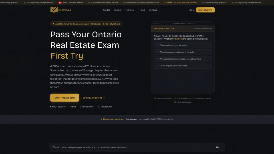 ExamAce screenshot