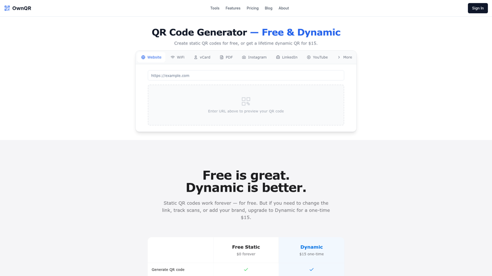 OwnQR screenshot