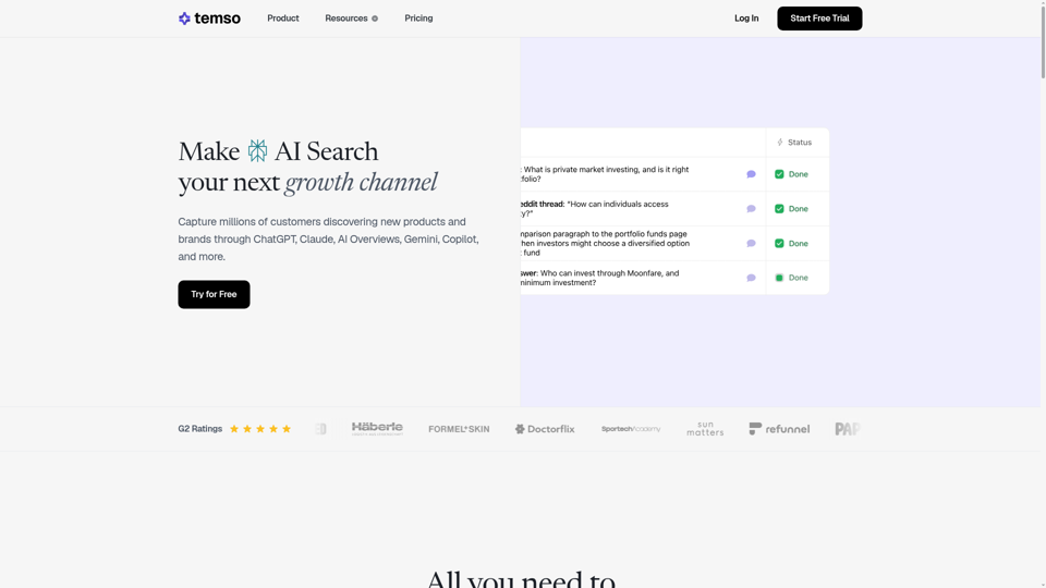 Grow your business with AI search screenshot