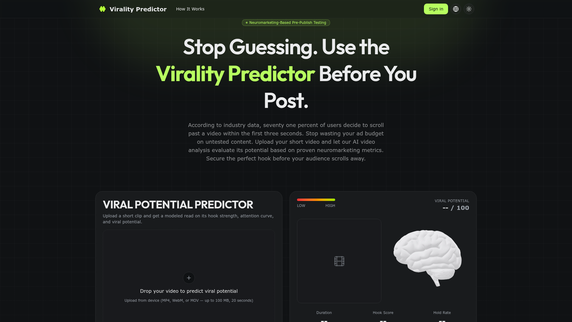 Virality Predictor screenshot