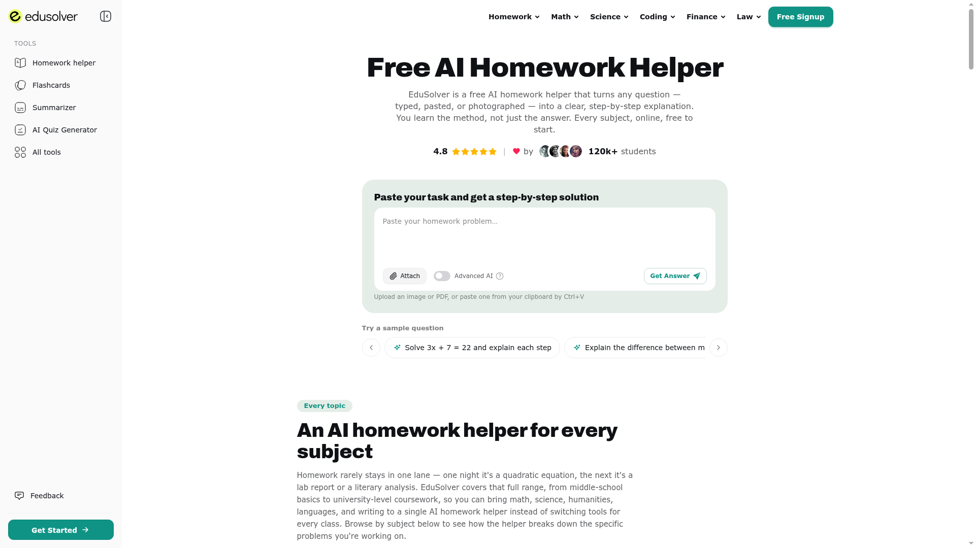 AI Homework Helper & Solver for Any Subject screenshot