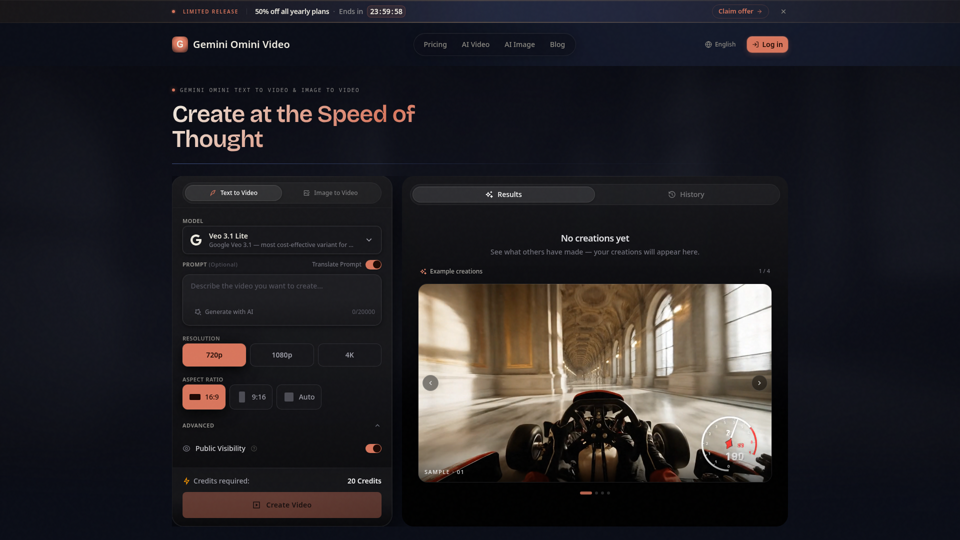 Gemini Omini Video AI Video Generator screenshot
