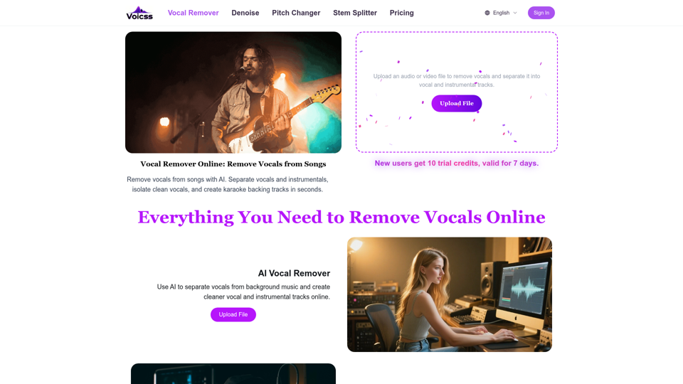 Vocal Remover Online screenshot