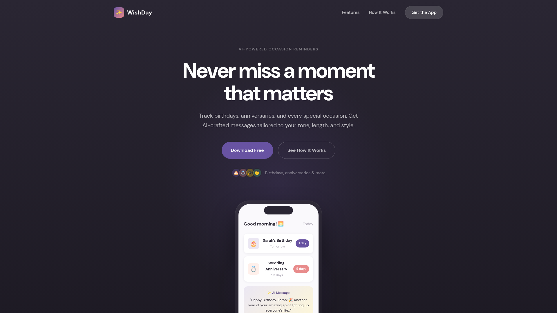 WishDay screenshot