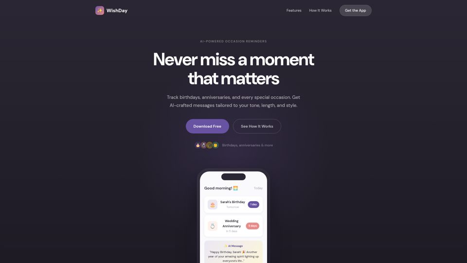 WishDay screenshot