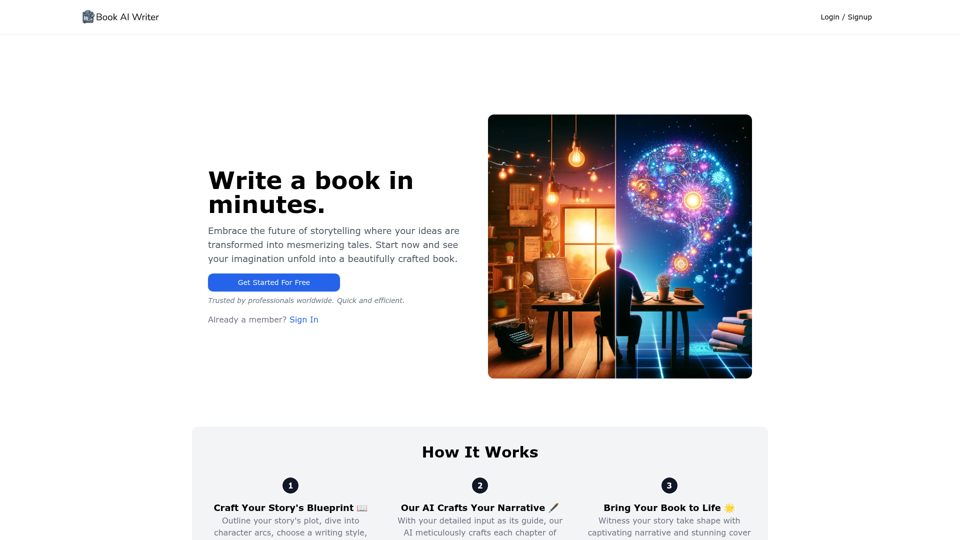 BookAIWriter.com screenshot