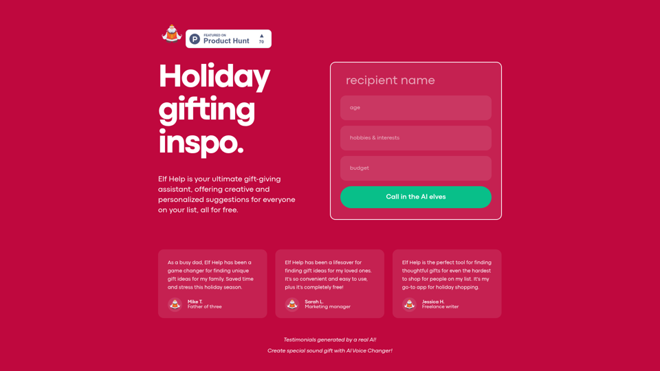 Elf Help AI screenshot