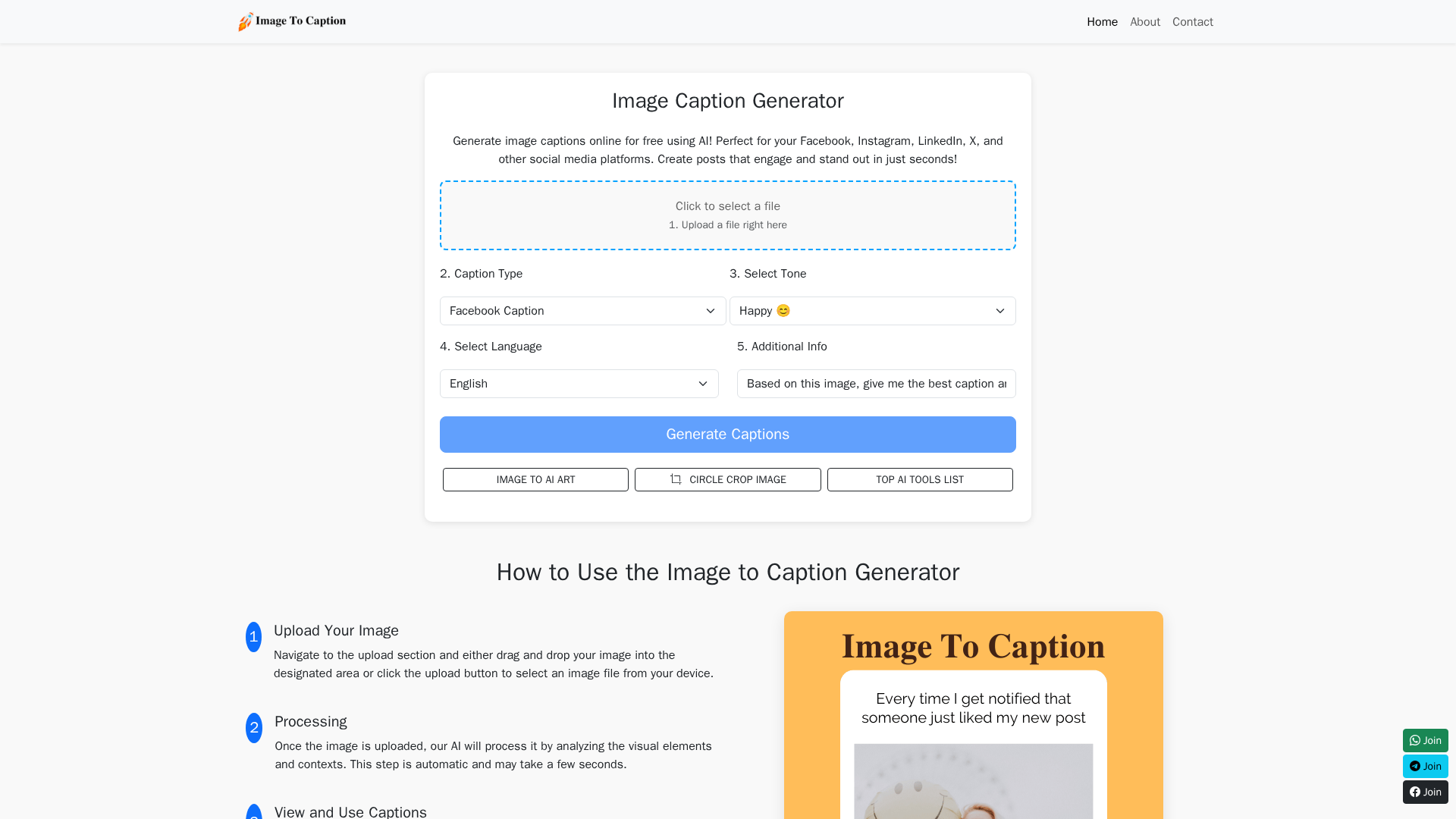 Image Caption Generator | MagicBox.tools