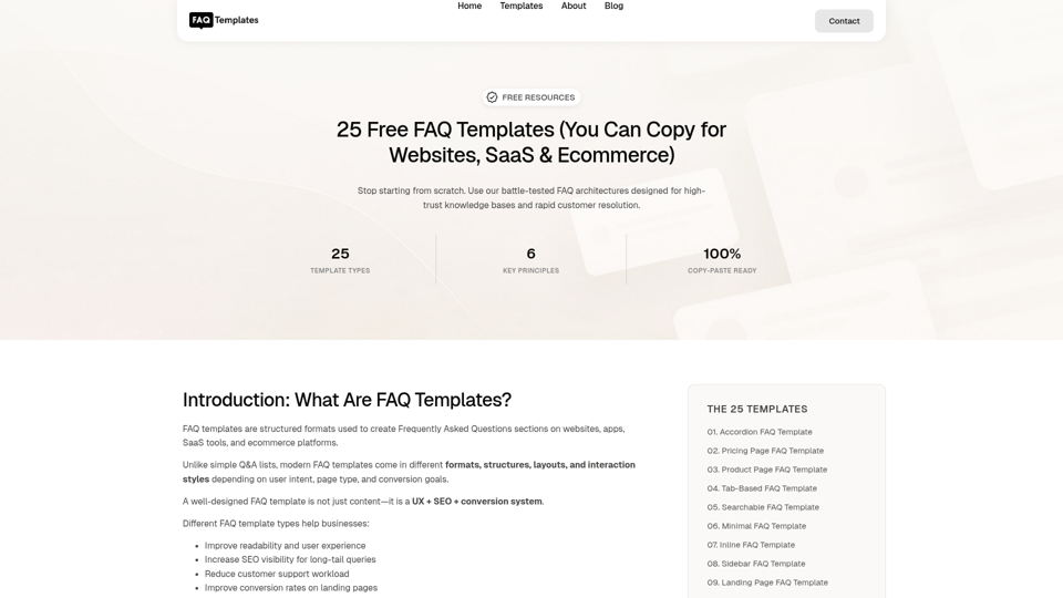 FAQ 템플릿 screenshot