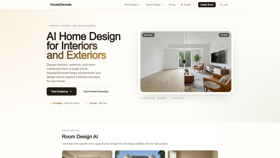 AI Home Design for Interiors & Exteriors screenshot