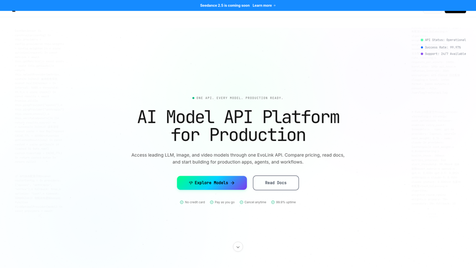 AIモデルAPI for プロダクションアプリ、エージェント、ワークフロー screenshot