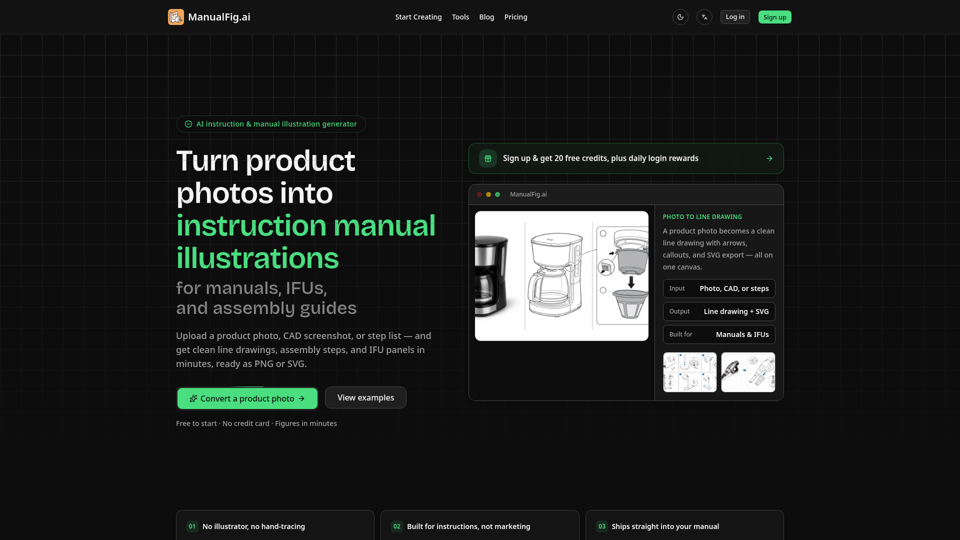AI Instruction Manual & Assembly Illustration Generator screenshot