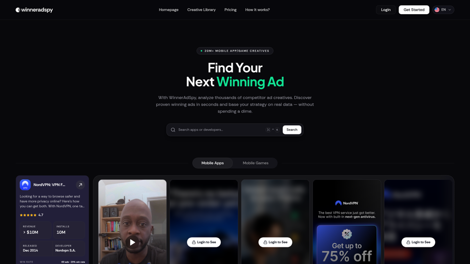 Ad Creative Spy Tool screenshot