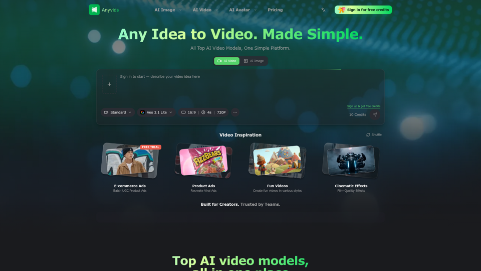 究極のAI動画・画像作成プラットフォーム screenshot