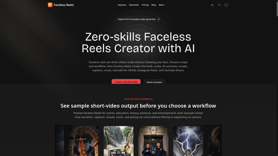 Faceless Reels screenshot