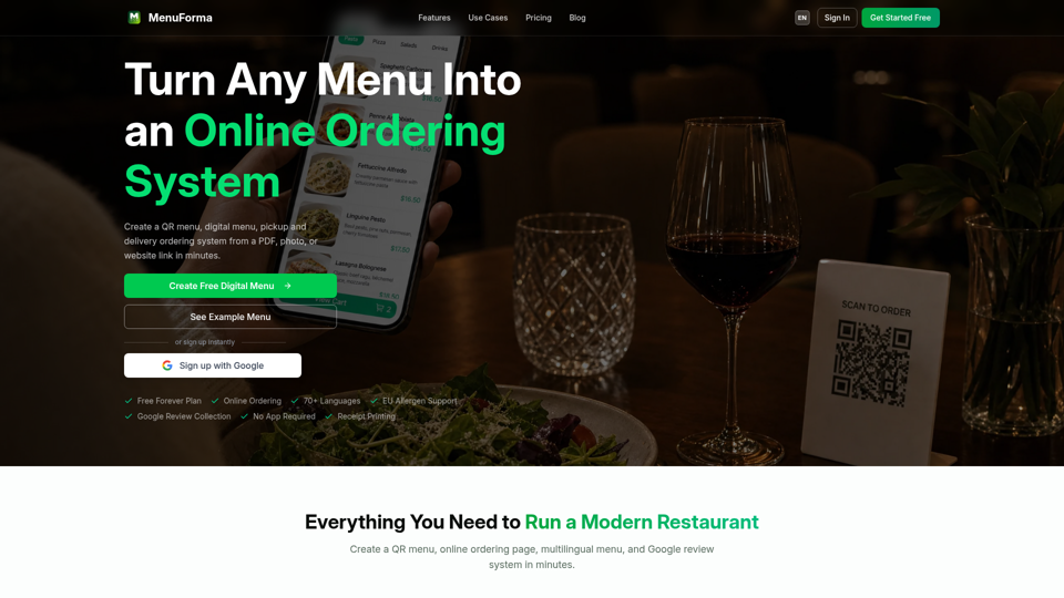 QR Menu, Delivery & Online Ordering screenshot