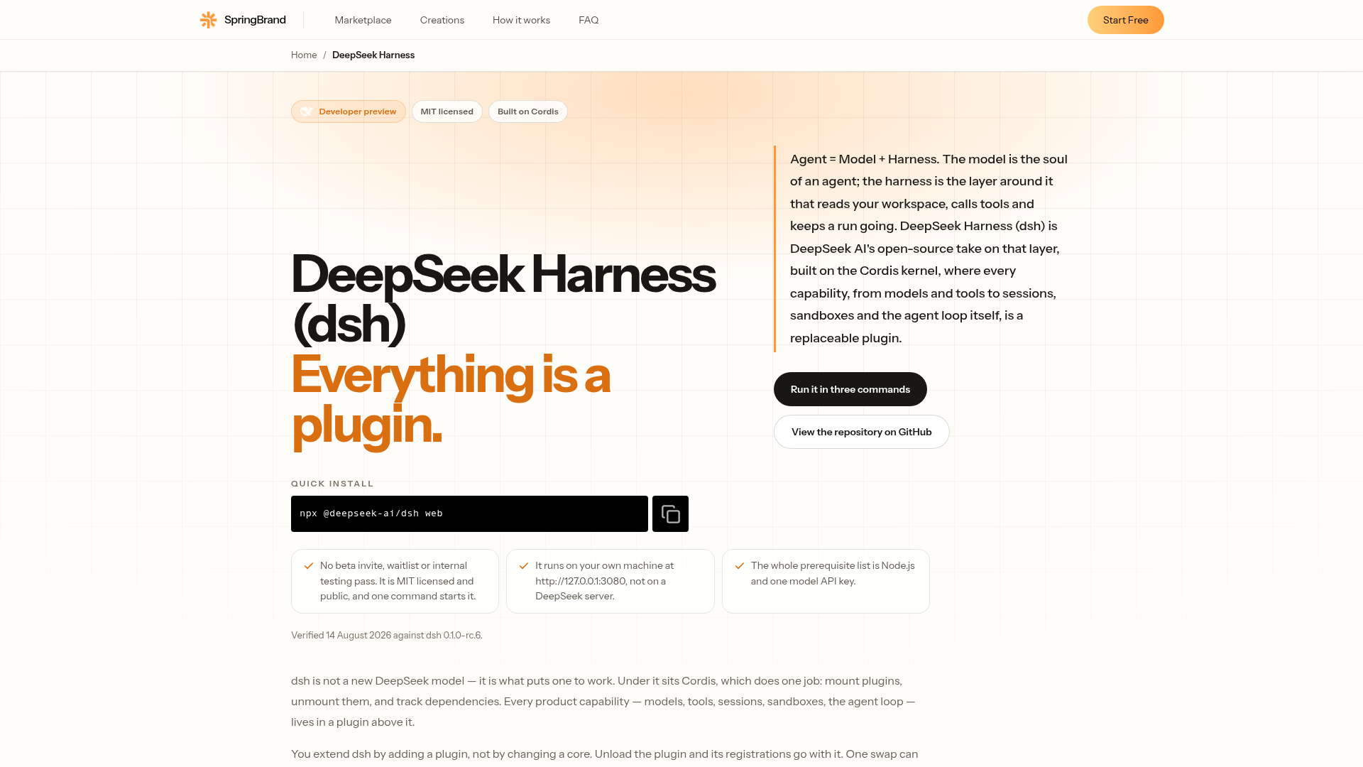 DeepSeek Harness (dsh) screenshot