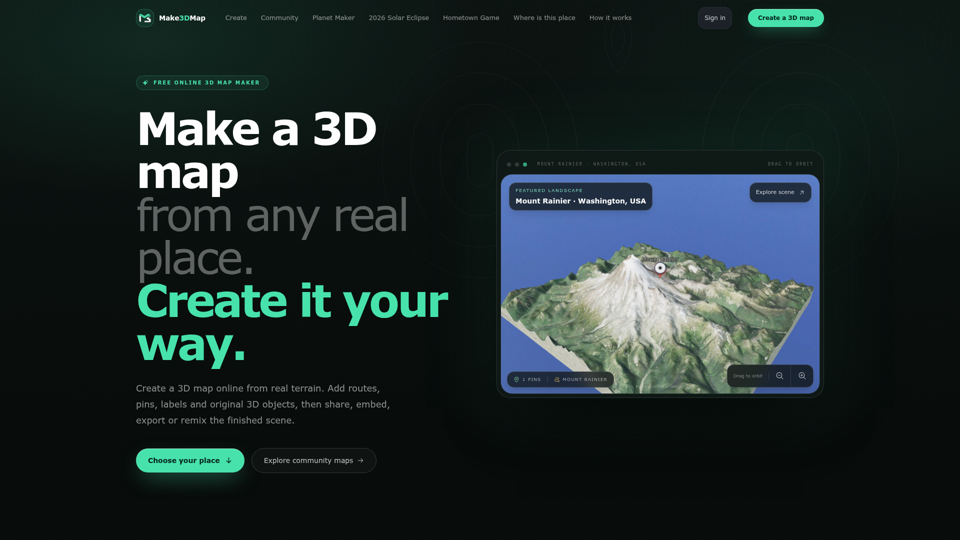 Free 3D Map Maker screenshot