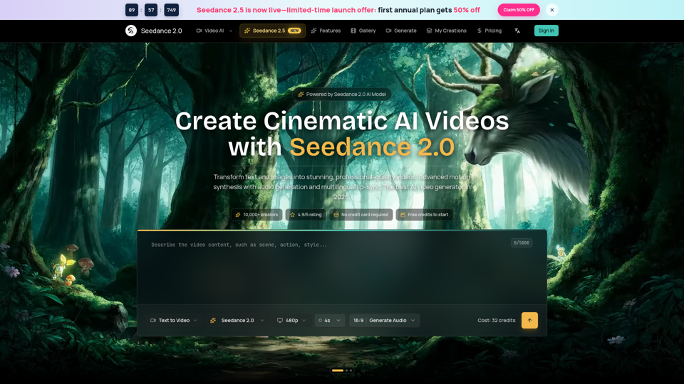 Seedance 2.0 Video Generator screenshot