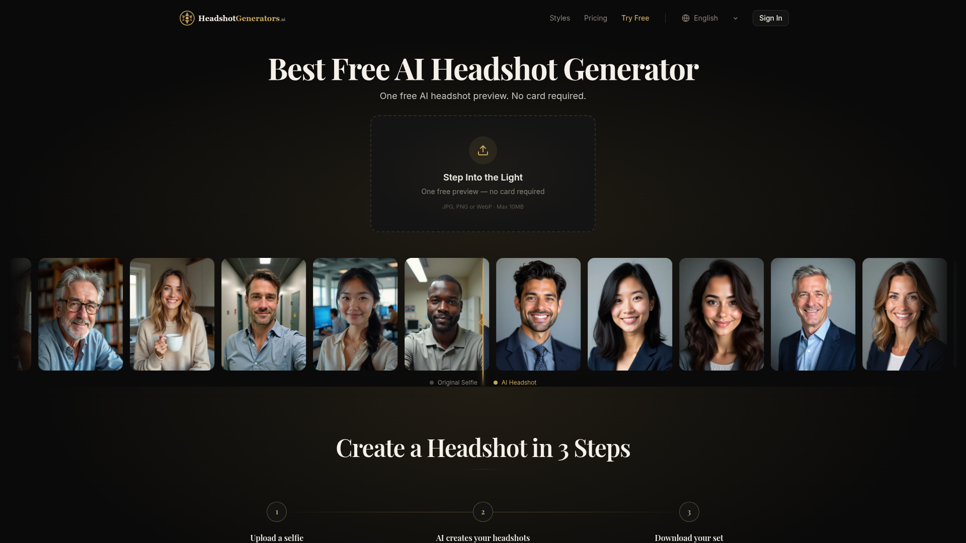 Best Free AI Headshot Generator screenshot