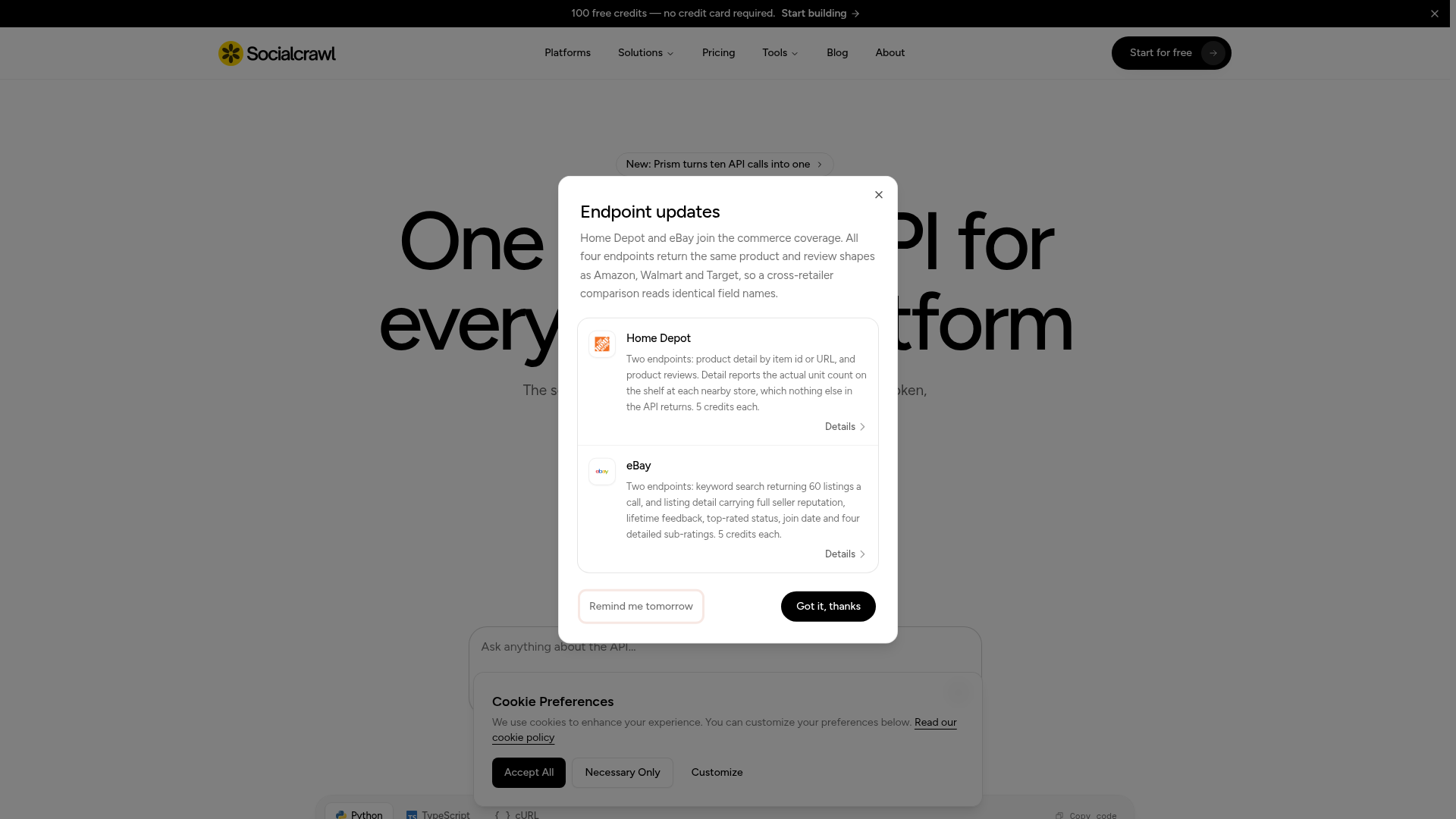 Social Media Scraper API screenshot