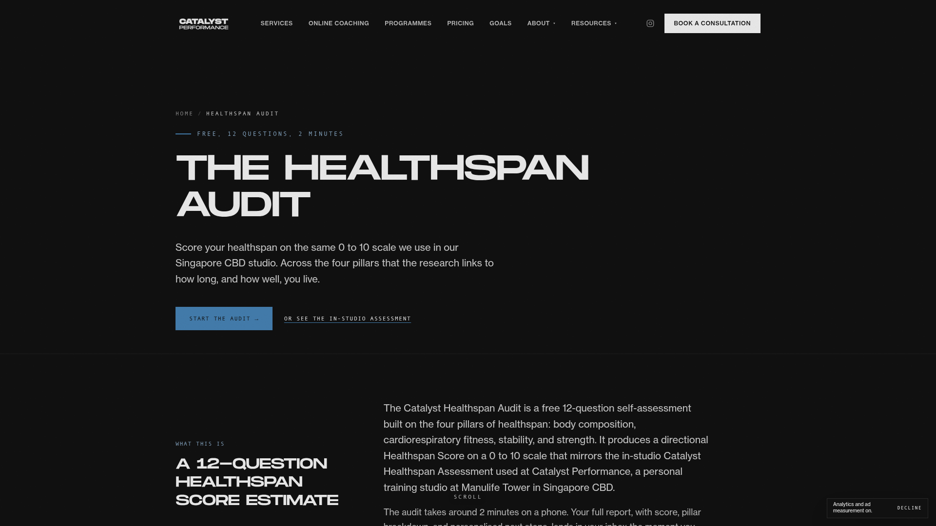 Healthspan Audit, Singapore screenshot