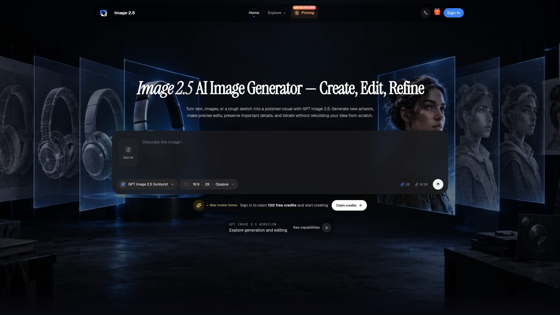 Image 2.5 AI Image Generator & Editor screenshot